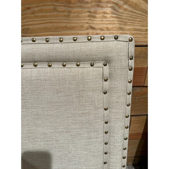 Decorative Bulletin Pin Board Beige Linen Nailhead Trim - Picture 2 of 3